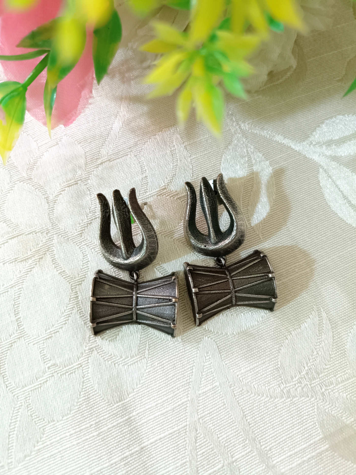 Trishul Oxidised Earrings