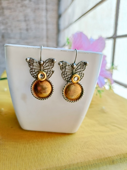 Butterfly Dual Tone Earrings