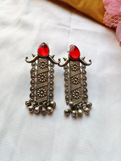 Triti Marun Oxidised Earrings