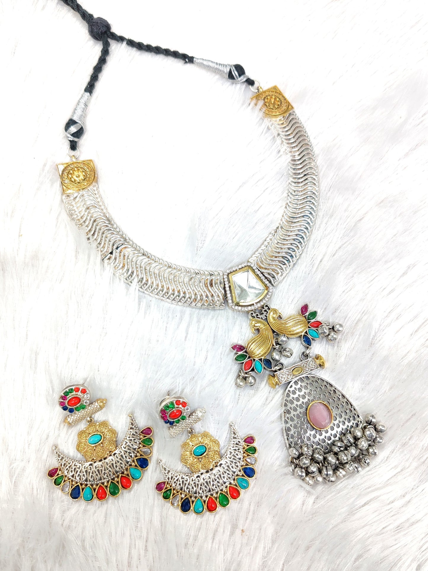 Naari Dual-Tone Necklace Set