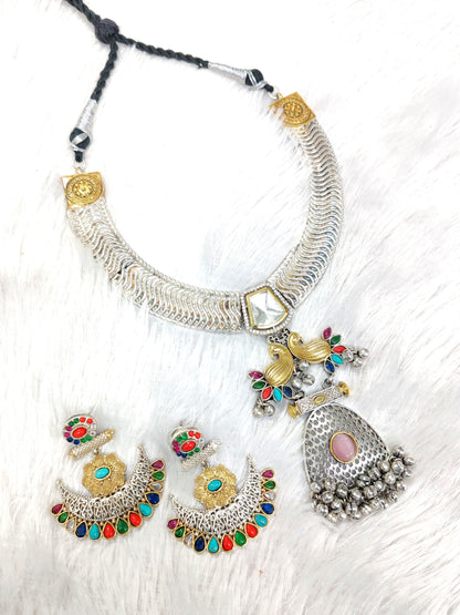 Naari Dual-Tone Necklace Set