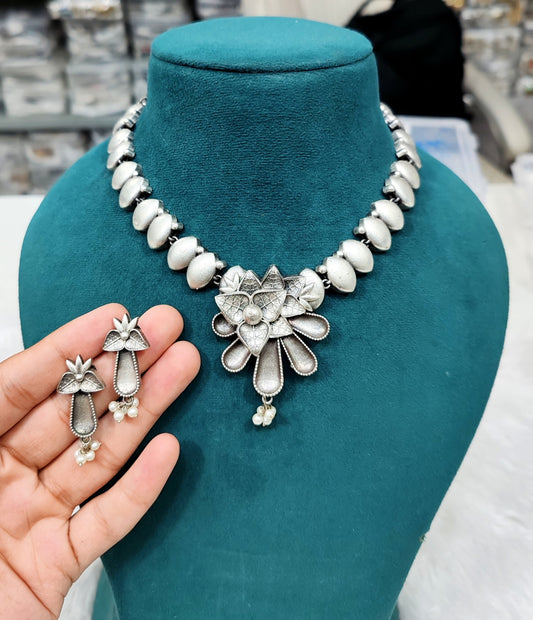 oxidised necklace set