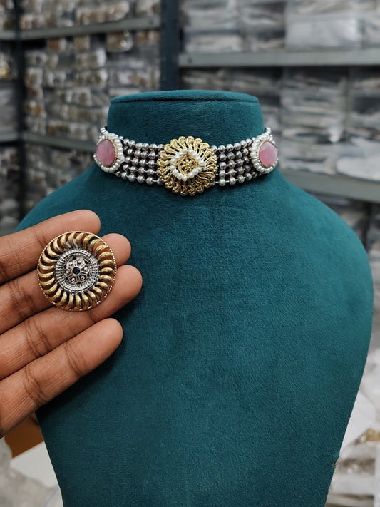 Nritya Dual Tone Choker Set