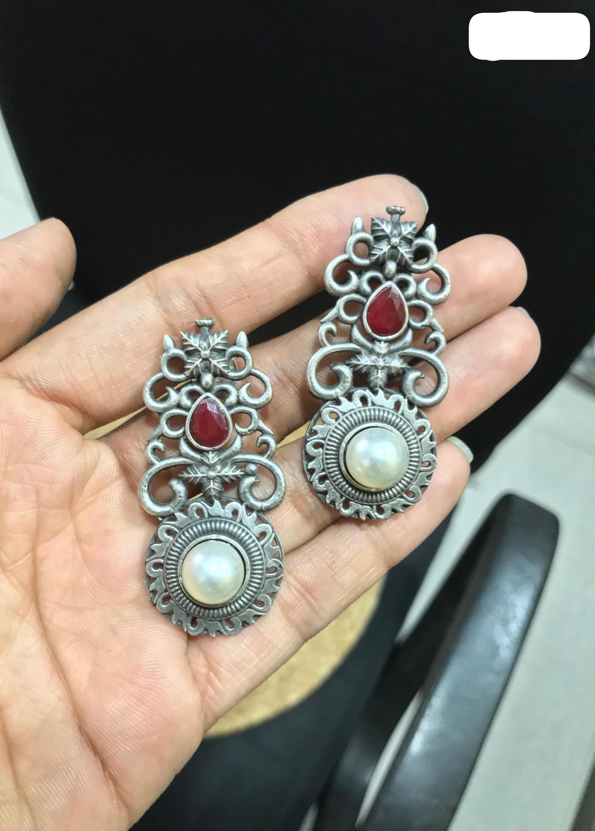 silver look alike earrings