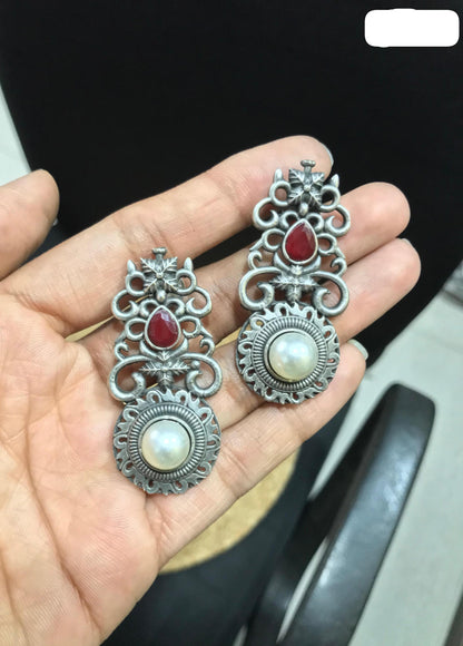 silver look alike earrings