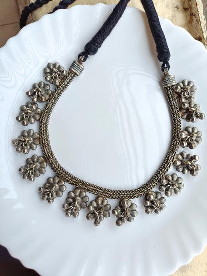 silver oxidised necklace