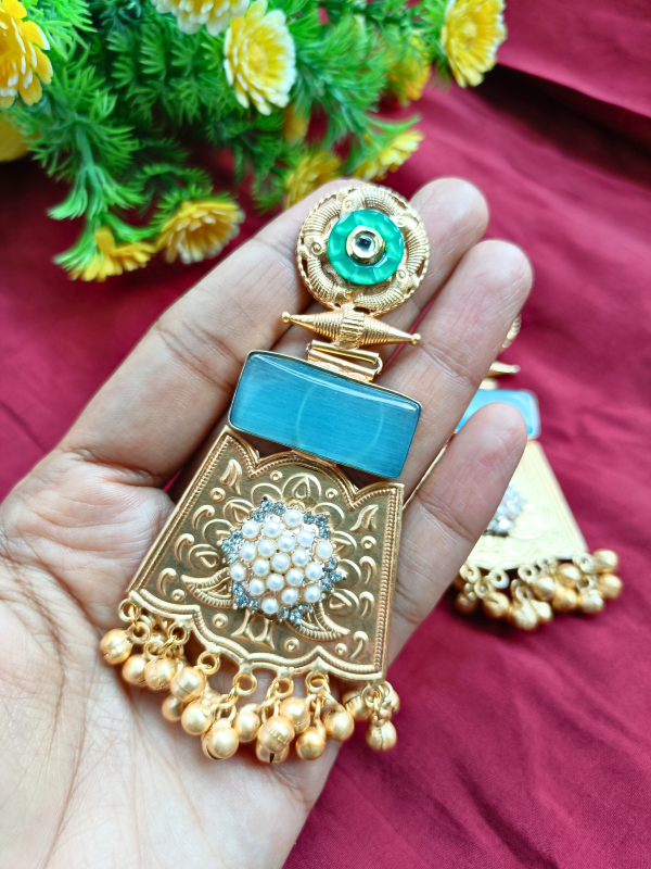 Vrinda Golden Earrings
