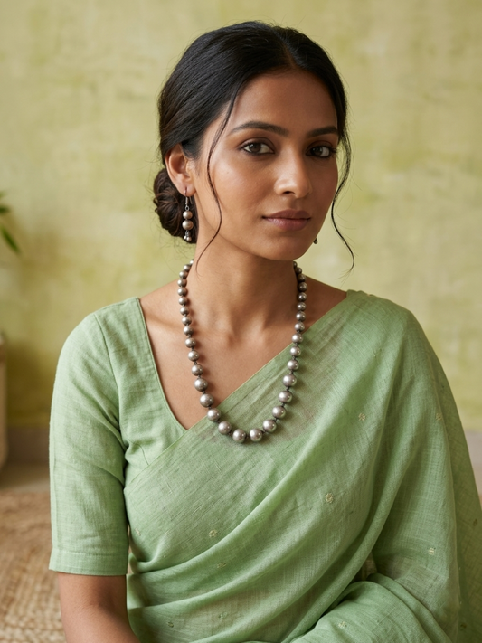 designer oxidised ball necklace