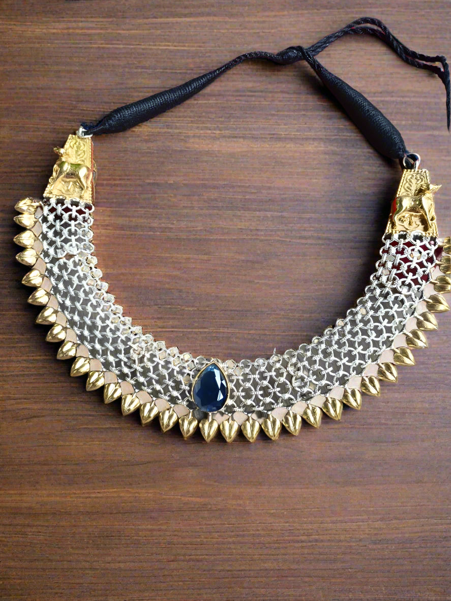 Royal Oxidized Nandi Necklace Set
