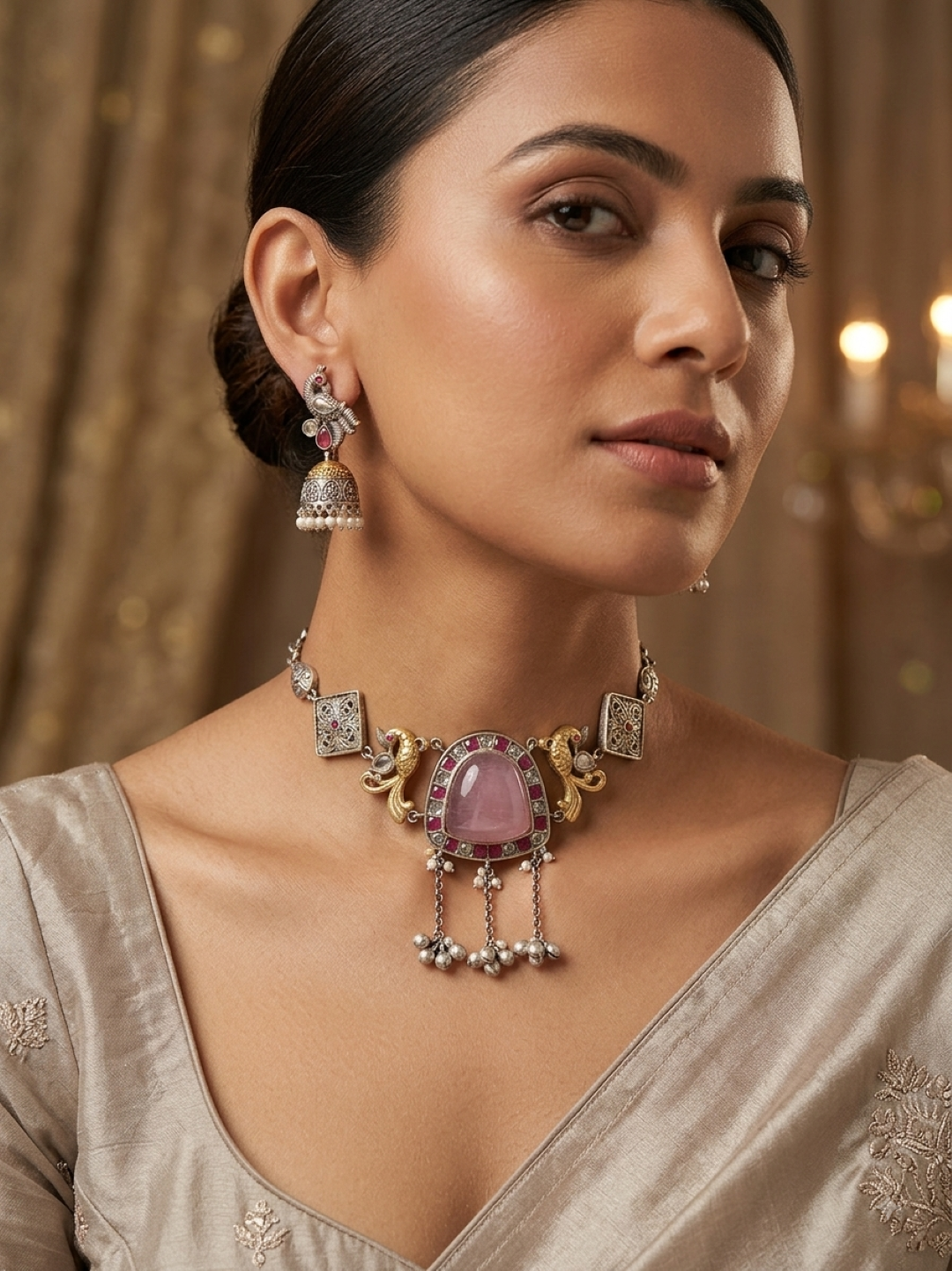 classy dual tone choker