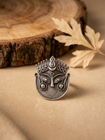 Durga Motif Statement Ring