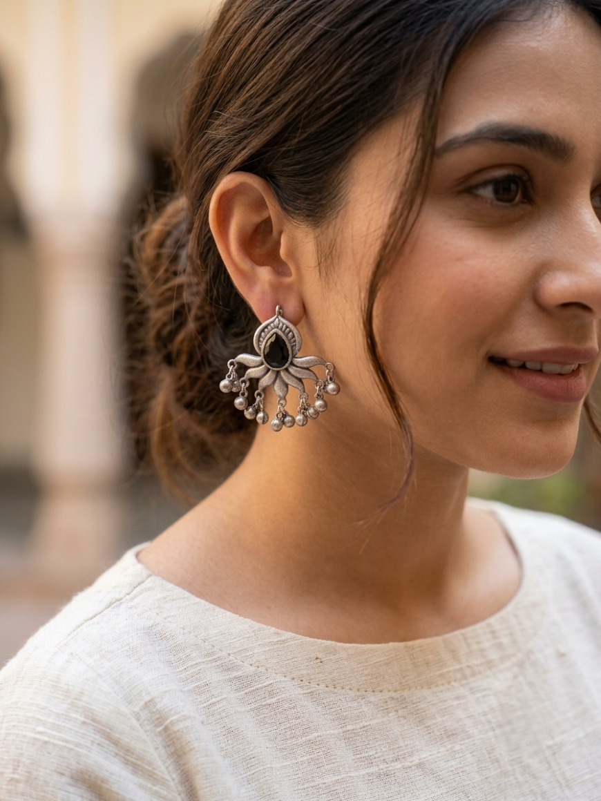 kiha Oxidized Stud Earrings