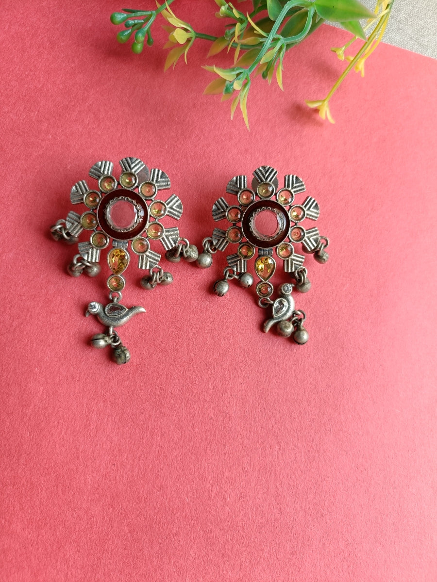 Bird Stone Stud Earrings