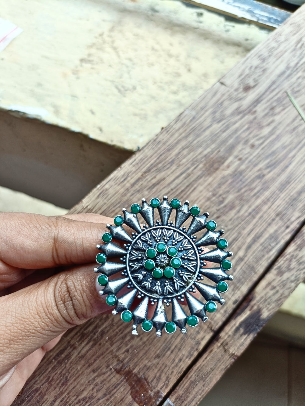 Purva Oxidised Finger Ring