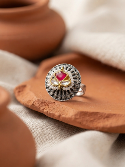 Lotus Kundan ring