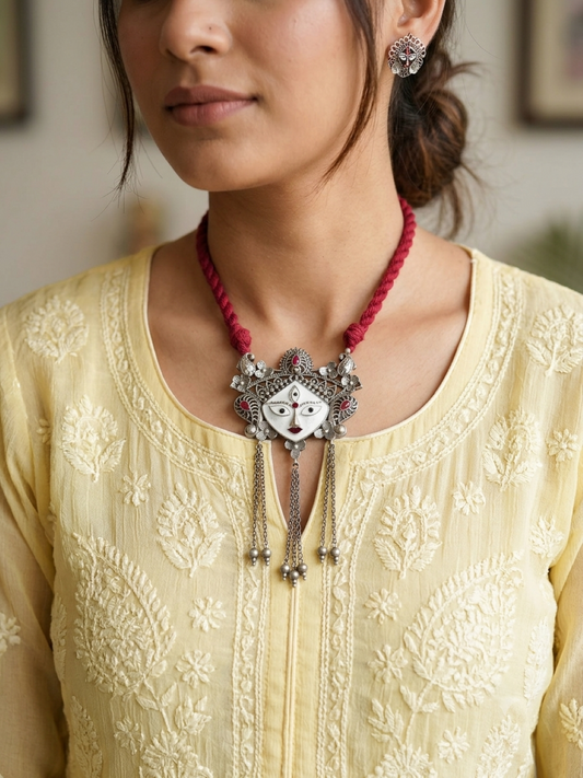 Hand Goddess Thread Pendant Set
