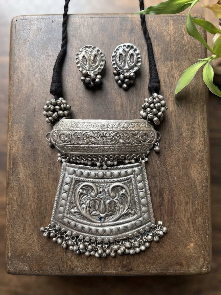 german silver necklcae set