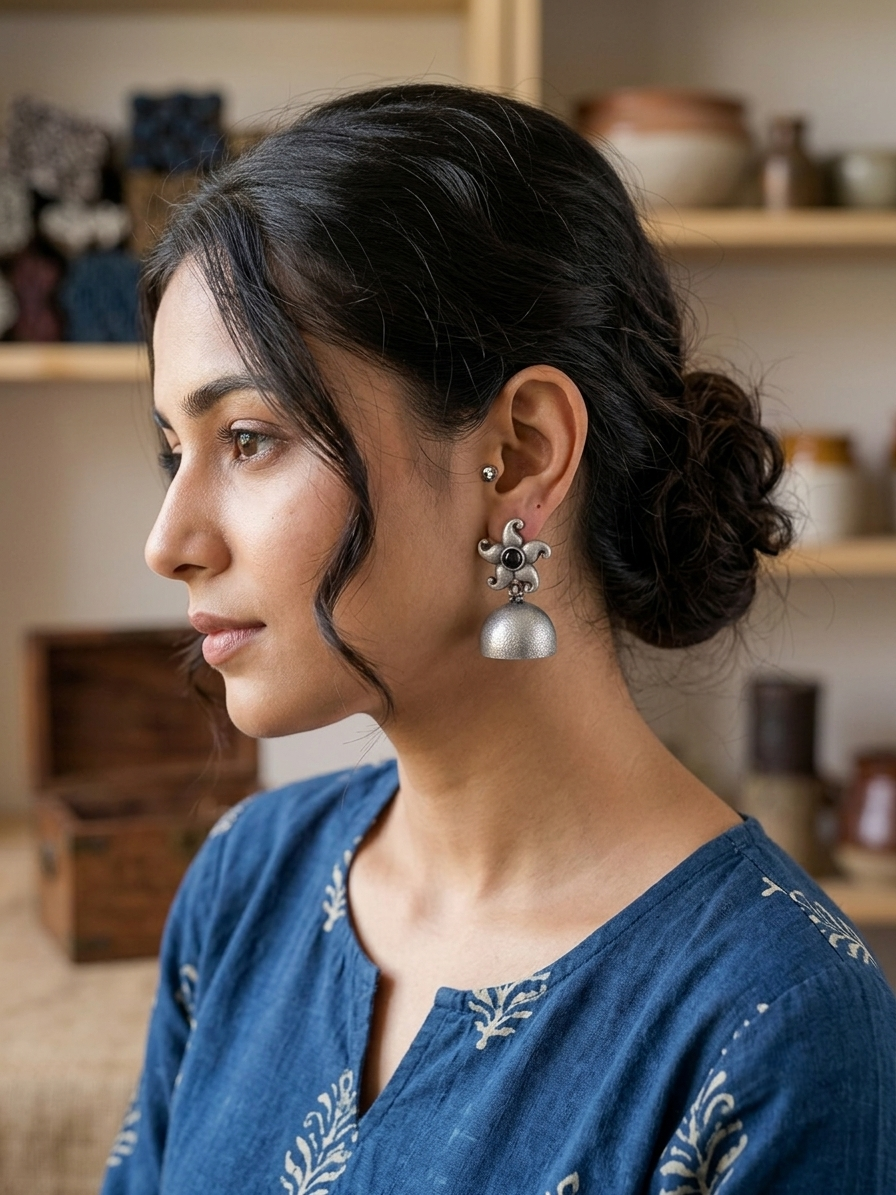 Antique Floral Jhumki