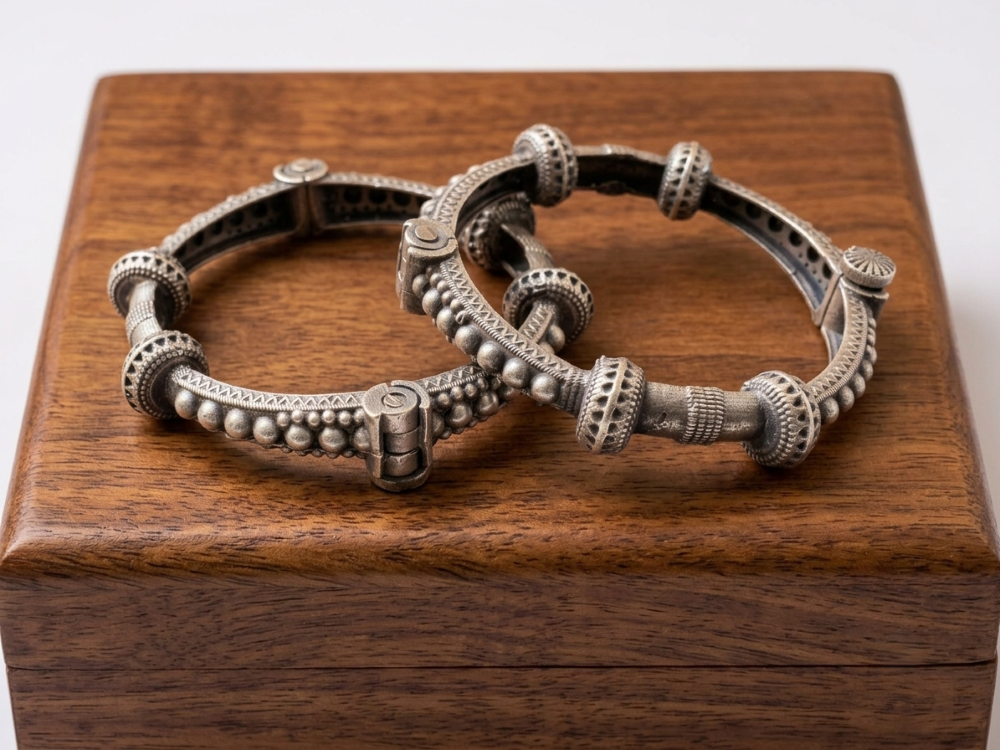 designer silver replica bangles