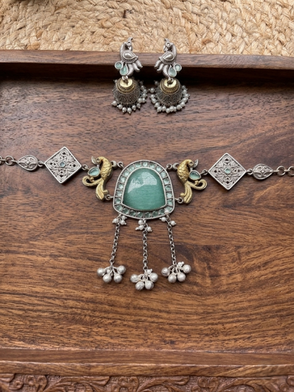 dual tone necklace set