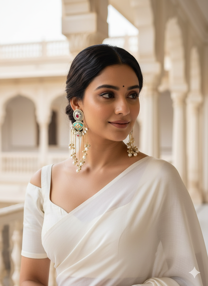 Fusion Ornate Chandbali Earrings