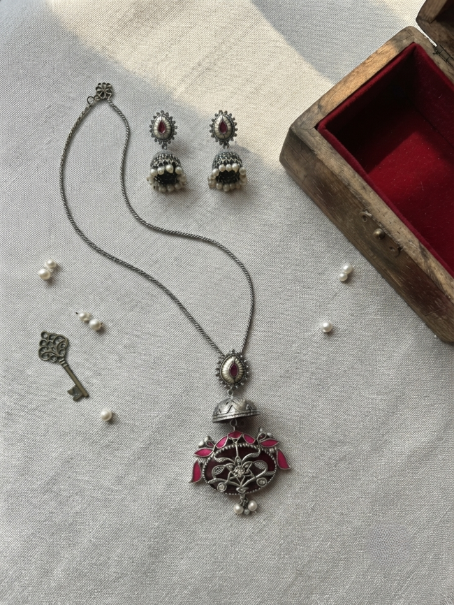 Designer Panchi Kundan Pendant Set
