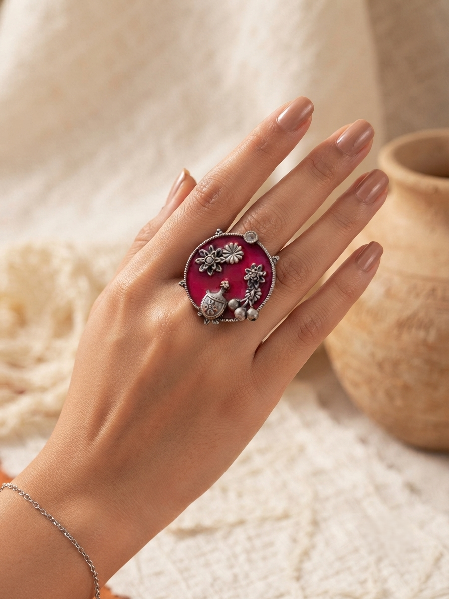 Flora Adjustable Finger Ring