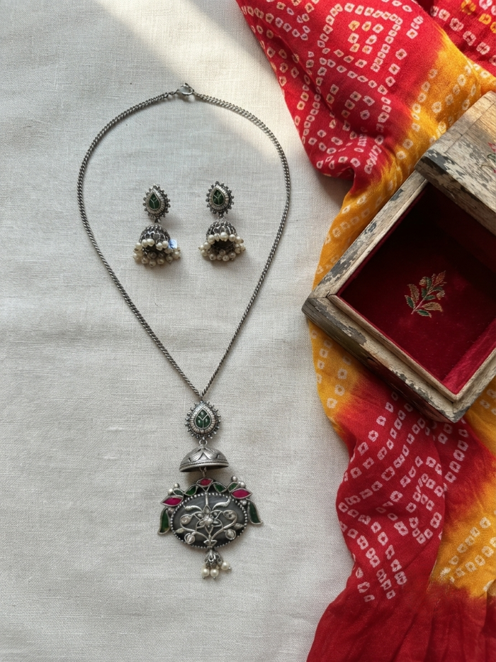 Designer Panchi Kundan Pendant Set