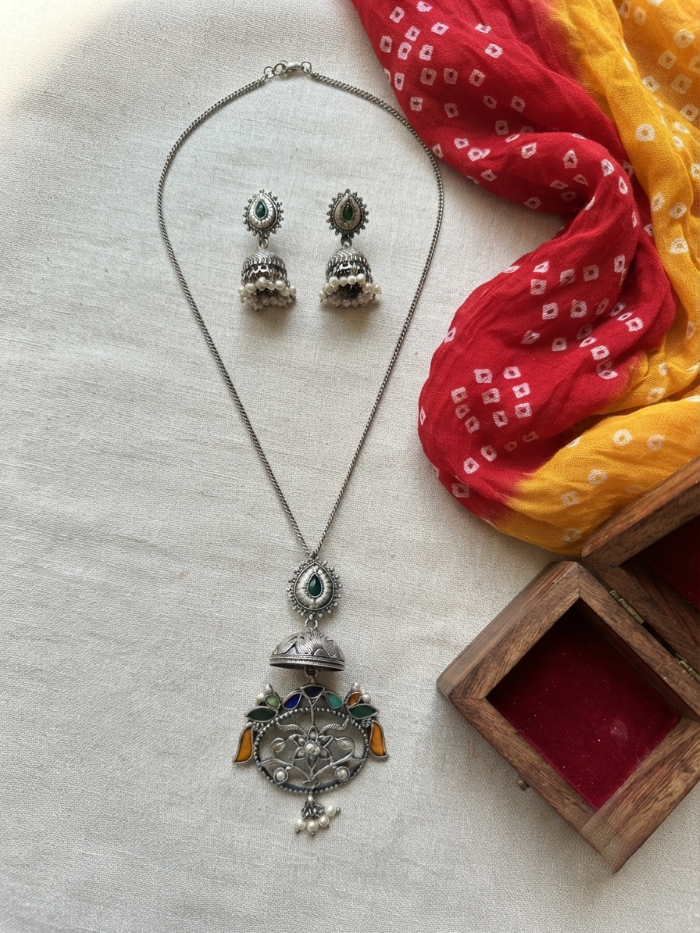 Designer Panchi Kundan Pendant Set