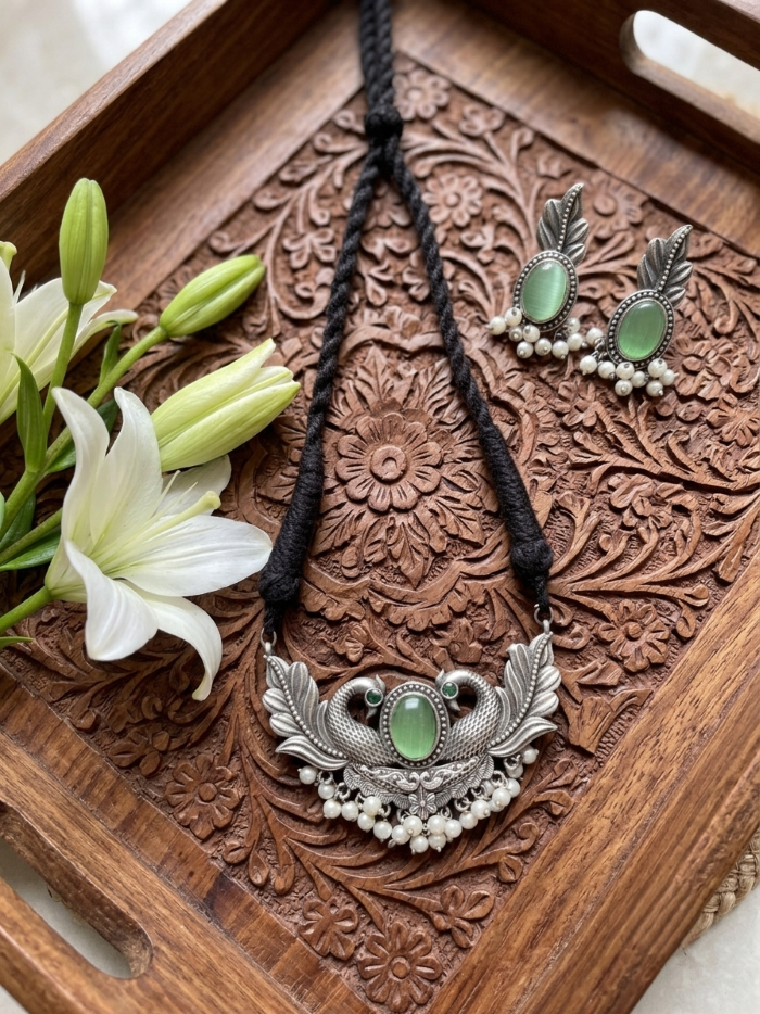 oxidised necklace set