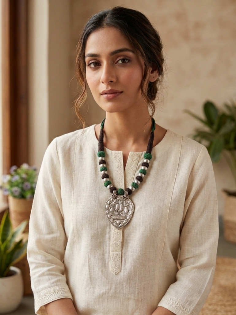 designer thread chitai necklace