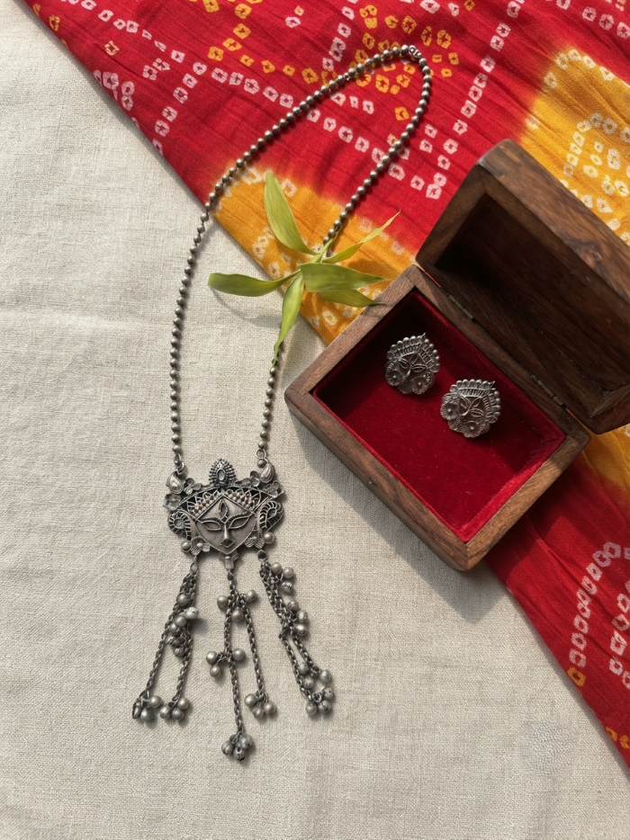 Tribal Goddess Oxidized Pendant Set