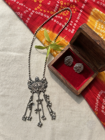 Tribal Goddess Oxidized Pendant Set