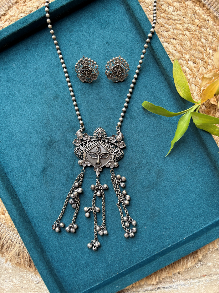 Tribal Goddess Oxidized Pendant Set