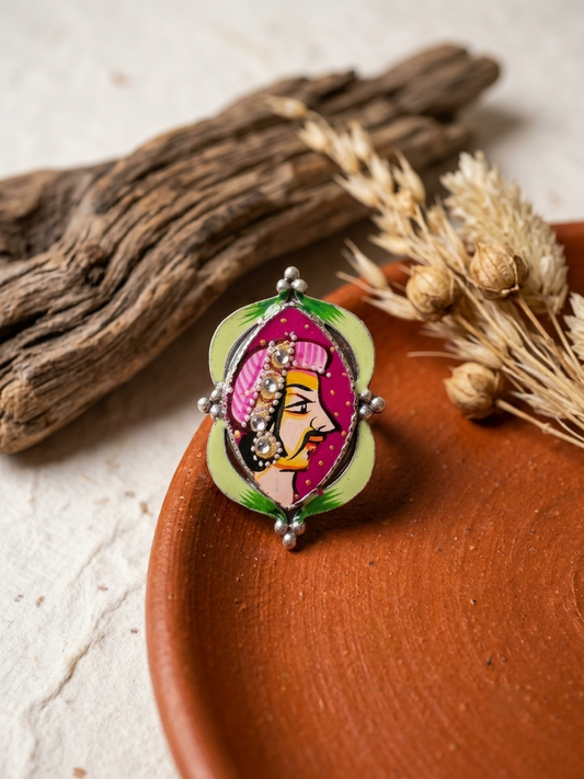 hand painted finger ring