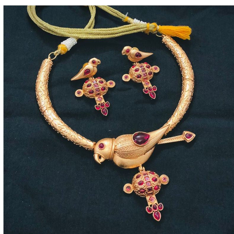 Antique Gold Parrot Necklace Set