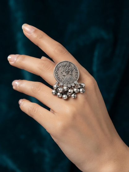 Victorian Coin Ghungroo Ring